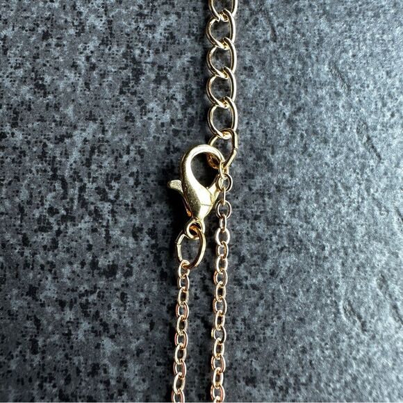 NEW Gold and Blue Enamel Evil Eye Pendant Adjustable Necklace 16 to 18-inches - Picture 8 of 10